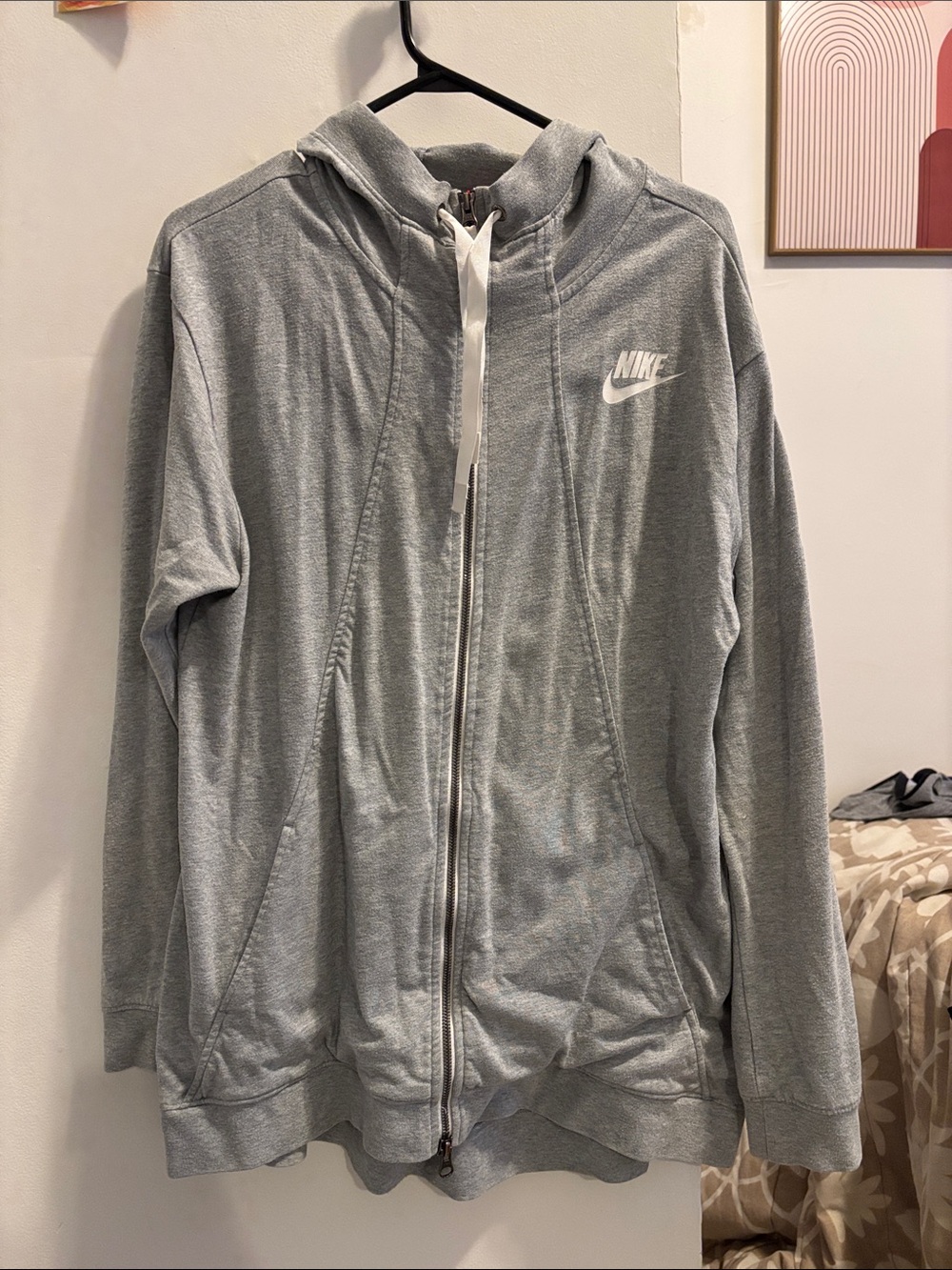Nike Light Gray Full-Zip Hooded Jacket